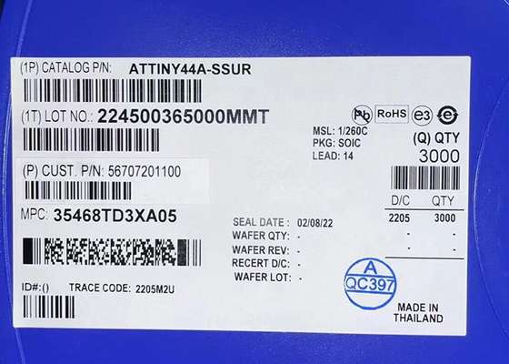 ATTINY44A-SSUR 8-Bit 20MHz 4KB Flash متحكم IC 14-SOIC Surface Mount