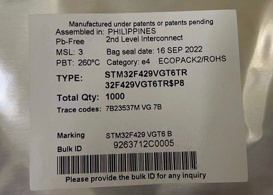 STM32F429VGT6TR رقاقة الدوائر المتكاملة IC 100LQFP