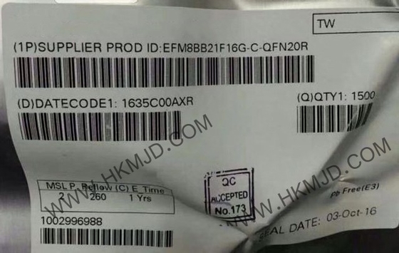 وحدة التحكم الدقيقة (MCU) EFM8BB21F16G-C-QFN20R 8-Bit 50MHz CIP-51 8051 وحدة التحكم الدقيقة IC 20-QFN