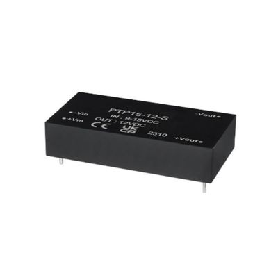 شريحة الدوائر المتكاملة PTP15-12-S24 وحدة معزولة 24V 625mA DC DC Converter