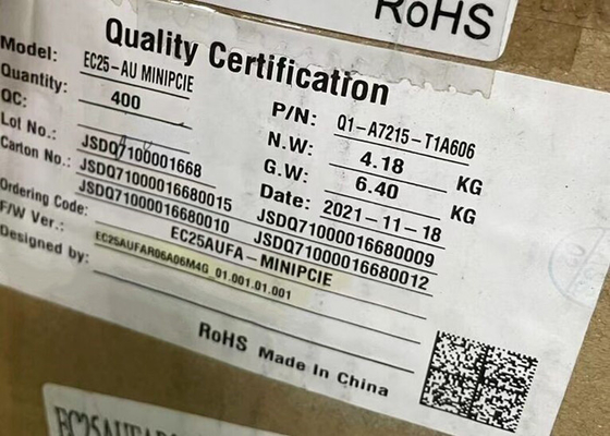 وحدة الاتصالات اللاسلكية EC25AUFA-MINIPCIE منخفضة الطاقة 50Mbps وحدة PCIe LTE Cat 4 الصغيرة