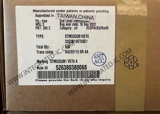 ميكروكنترولر ARM IC STM32G0B1VET6 32-LQFP ميكروكنترولر 64 ميجا هرتز