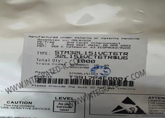 STM32L151VCT6 وحدة التحكم الدقيقة MCU 32MHz وحدة التحكم الدقيقة ذات النواة الواحدة 32 بت LQFP-100