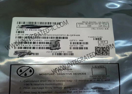 EFM32ZG222F32-B-QFP48R وحدة التحكم الدقيقة MCU EFM32 Zero Gecko وحدة التحكم الدقيقة 32 بت