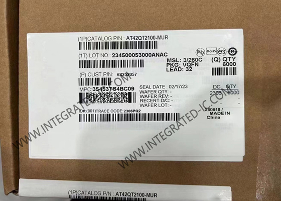 AT42QT2100-MUR Sensor IC 7 Channel QTouch Touch Sensor IC حزمة VQFN-32