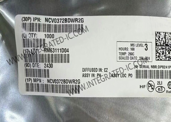 NCV0372BDWR2G رقاقة الدوائر المتكاملة مزدوجة القناة 0V إلى 14V مكبرات التشغيل 1.4MHz