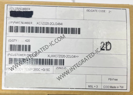 مصفوفة البوابة القابلة للبرمجة ميدانيًا XC7Z020-2CLG484I FPGA مع نظام على شريحة Zynq-7000 بتردد 766 ميجاهرتز و 6 مدخلات LUTs في حزمة 484-CSPBGA