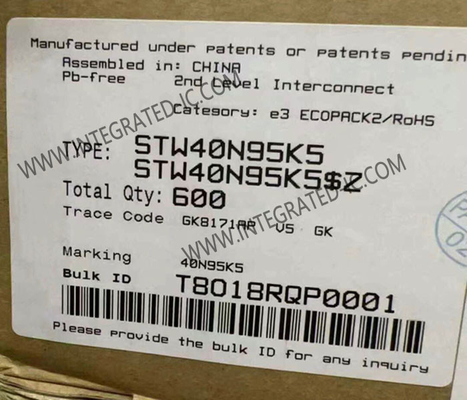 STW40N95K5 رقاقة الدائرة المتكاملة 950V MDmesh TM K5 N-Channel Power MOSFET الترانزستورات
