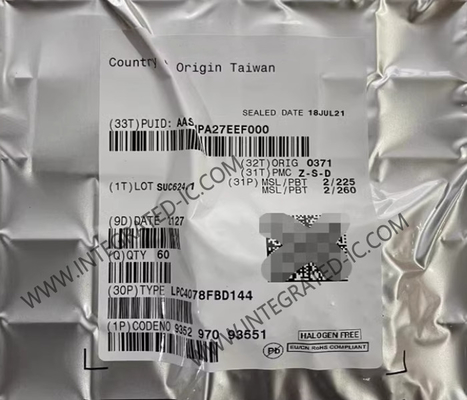 LPC4078FBD144 وحدة التحكم الدقيقة MCU 120MHz وحدة التحكم الدقيقة 32 بت LQFP144 وحدة التحكم الدقيقة المدمجة