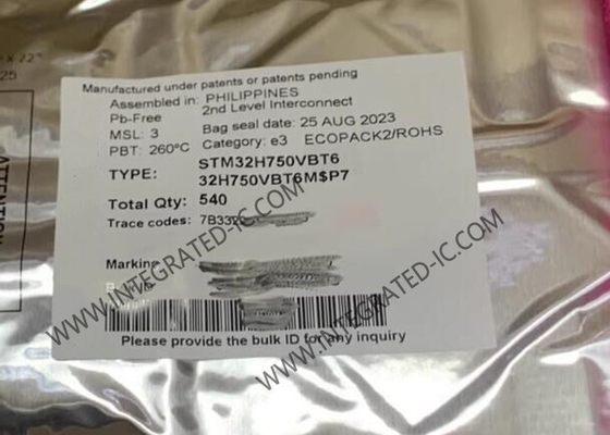 حزمة 100-LQFP STM32H750VBT6 128 كيلو بايت فلاش 1 ميجا بايت ARM ميكروكنترولر- MCU
