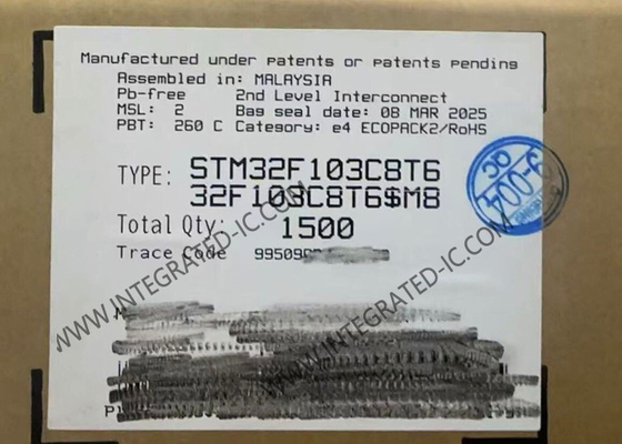 STM32F103C8T6 وحدة التحكم الدقيقة MCU 72MHz وحدة التحكم الدقيقة ذات النواة الواحدة 32Bit LQFP48