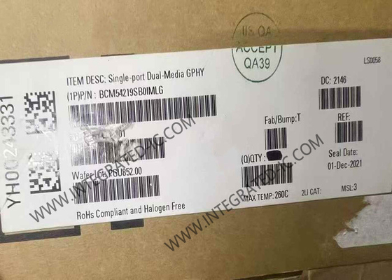 BCM54219SB0IMLG Ethernet IC منفذ واحد وسائل الإعلام مزدوجة GPHY QFN64 جهاز استقبال إيثيرنت
