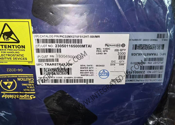 PIC32MX270F512HT-50I/MR وحدة التحكم الدقيقة 50 ميغاهرتز وحدة التحكم الدقيقة 32 بت QFN-64