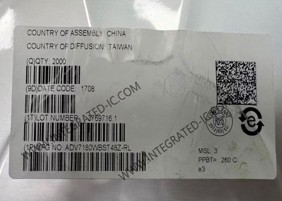 شريحة الدائرة المتكاملة ADV7180WBST48Z، فك تشفير فيديو SDTV 10 بت، LQFP48، رقائق IC