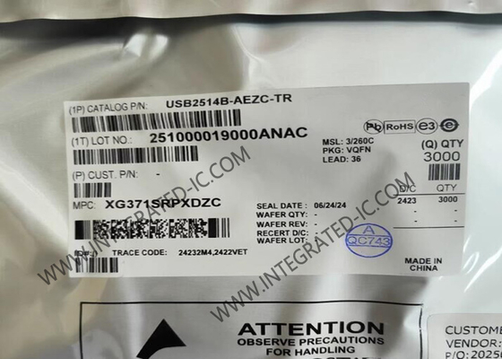رقاقة الدائرة المتكاملة USB2514B-AEZC-TR، وحدة تحكم مركز USB 2.0 عالي السرعة ذات 4 منافذ VQFN36
