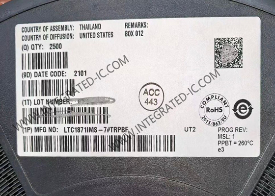 رقاقة الدائرة المتكاملة LTC1871IMS-7، وحدة تحكم معززة ومرتدة و SEPIC ذات وضع التيار بجهد إدخال عالٍ