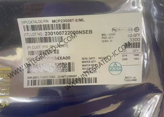 MCP23S08T-E/ML رقاقة الدوائر المتكاملة 8Bit SPI I/O Expander مع واجهة متسلسلة
