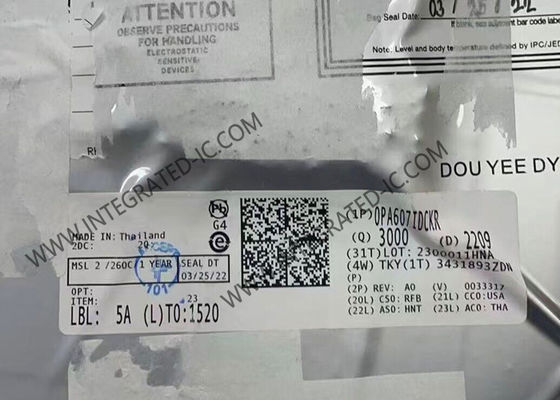 شريحة الدائرة المتكاملة OPA607IDCKR، مضخم تشغيل CMOS منخفض الطاقة بتردد 50 ميجاهرتز، لأنظمة حساسة للتكلفة