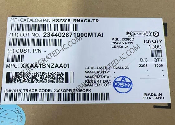 KSZ8081RNACA Ethernet IC 10/100 BASE-TX جهاز استقبال الطبقة الفيزيائية مع دعم RMII