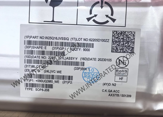 W25Q16JVSSIQ ذاكرة IC رقاقة 3V 16Mbit ذاكرة فلاش متسلسلة مع SPI مزدوجة / رباعية