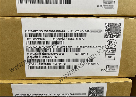 W9751G6NB-25 ذاكرة IC رقاقة 512Mbit متوازية SDRAM DDR2 ذاكرة IC