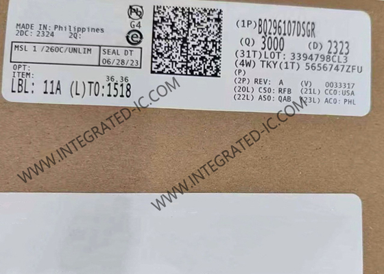 BQ296107DSGR محافظ تشيب الدوائر المتكاملة من الجهد المفرط مع خروج LDO