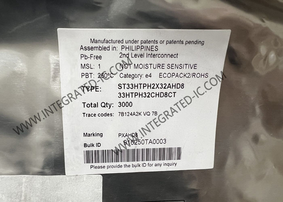 ST33HTPH2X32AHD8 رقاقة الدوائر المتكاملة واجهة SPI تطوير طويل الأجل جهاز TPM 2.0