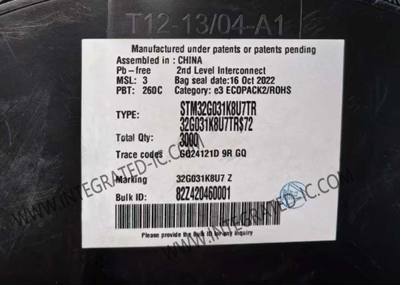 وحدة تحكم دقيقة STM32G031K8U7TR MCU عالية الأداء Arm Cortex-M0+ 32 بت MCU رئيسية