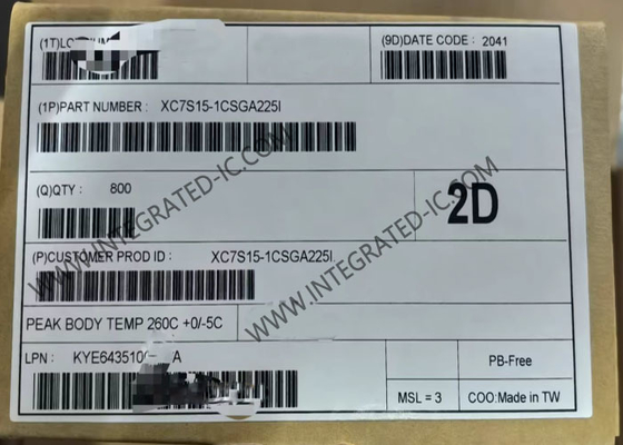XC7S15-1CSGA225I مصفوفة البوابة المنطقية القابلة للبرمجة ميدانيًا FPGA عالية الأداء حزمة 225-LFBGA