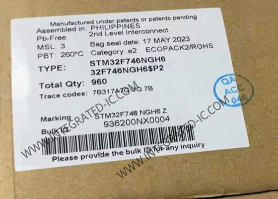 متحكم MCU STM32F746NGH6 ميكروكنترولر مدمج 216TFBGA أحادي النواة