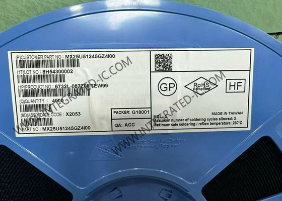 شريحة ذاكرة IC MX25U51245GZ4I00 WDFN8 512Mbit شريحة ذاكرة NOR Flash