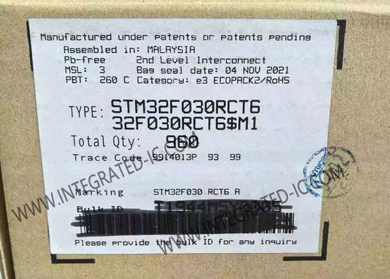 وحدة تحكم دقيقة STM32F030RCT6 مع ذاكرة فلاش 256 كيلو بايت وتردد ساعة 48 ميجاهرتز و 51 منفذ إدخال/إخراج