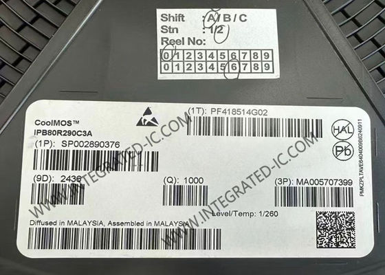 رقاقة الدوائر المتكاملة IPB80R290C3A 11A 10V ترانزستور طاقة واحدة