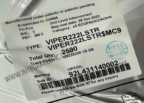 VIPER222LSTR رقاقة الدائرة المتكاملة محول الجهد العالي مع 4.5 فولت إلى 30 فولت مدخل 730 فولت Avalanche MOSFET القوي الصلب في حزمة SSOP-10