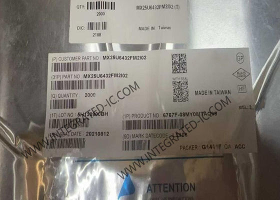 MX25U6432FM2I02 شريحة ذاكرة فلاش NOR بسعة 64 ميجابت مع واجهة SPI بتردد 133 ميجاهرتز في حزمة SOP8