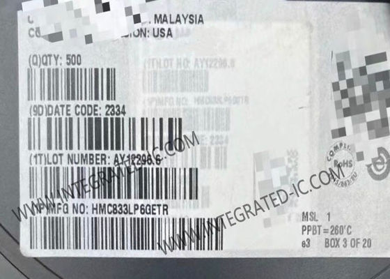 شريحة الدائرة المتكاملة HMC833LP6GETR، مذبذب PLL بتردد من 25 ميجاهرتز إلى 6 جيجاهرتز، معدل كاشف الطور 100 ميجاهرتز، وعبوة SMT ذات 40 سنًا بحجم 6x6 مم