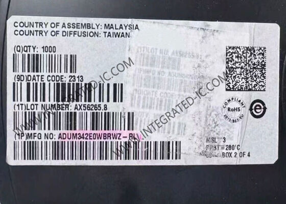 رقاقة الدوائر المتكاملة ADUM342E0WBRWZ 5700Vrms عازلات رقمية رباعية القنوات