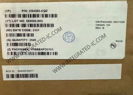 CS4385-CQZ 8-قناة محول DAC مع 114dB النطاق الديناميكي ومعدل العينات 192kHz LQFP48 رقاقة الدائرة المتكاملة