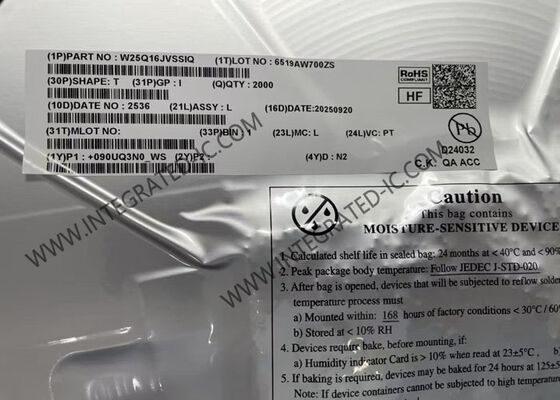 W25Q16JVSSIQ ذاكرة IC رقاقة 3V 16Mbit ذاكرة فلاش متسلسلة مع SPI مزدوجة / رباعية