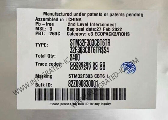 STM32F303CBT6TR متحكم دقيق 32 بت مع نواة ARM Cortex-M4 بتردد 72 ميجاهرتز وذاكرة فلاش 128 كيلوبايت