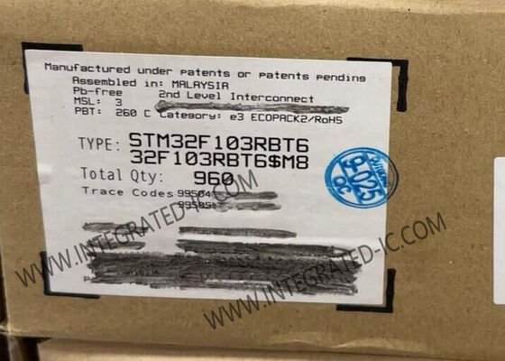STM32F103RBT6 وحدة التحكم الدقيقة MCU 32-Bit ARM Cortex-M3 وحدة التحكم الدقيقة مع 72MHz و 128KB ذاكرة فلاش