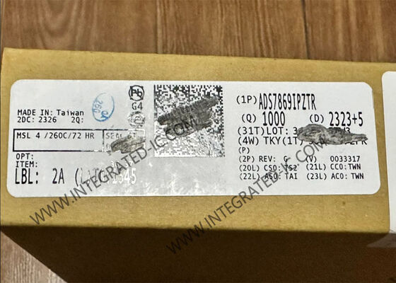 رقاقة الدائرة المتكاملة ADS7869IPZTR، واجهة أمامية للتحكم في المحركات التناظرية بـ 12 قناة، بدقة 12 بت، وواجهة رقمية مرنة TQFP100