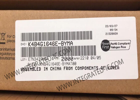 شريحة ذاكرة K4B4G1646E-BYMA IC بسعة 4 جيجابايت بسرعة 1866 ميجابت في الثانية من نوع E-die DDR3L SDRAM، هيكل FBGA-96