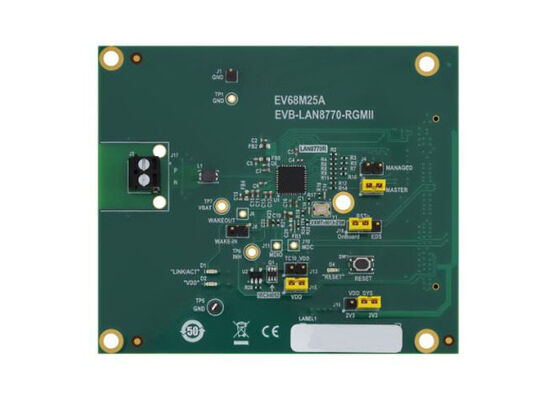 EV68M25A لجنة تقييم الحلول المدمجة EVB-LAN8770-RGMI 100BASE-T1 Ethernet PHY Plug-In Card