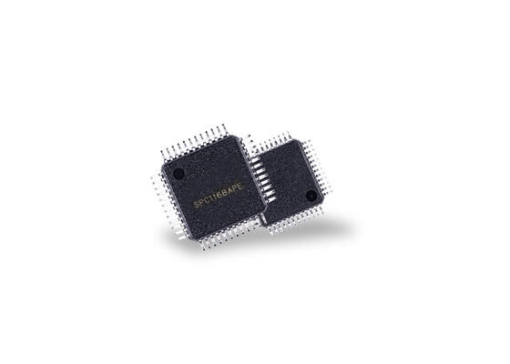 وحدة تحكم دقيقة SPC1168APE MCU نظام على شريحة بتردد 200 ميجاهرتز، وذاكرة وصول عشوائي ثابتة (SRAM) سعة 64 كيلوبايت، و16 قناة محول تناظري إلى رقمي (ADC)
