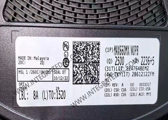 شريحة الدائرة المتكاملة MAX660MX محول جهد مضخة شحن CMOS مع تيار خرج 100mA وجهد خرج 1.5V إلى 5.5V وتردد تبديل 10kHz إلى 80kHz