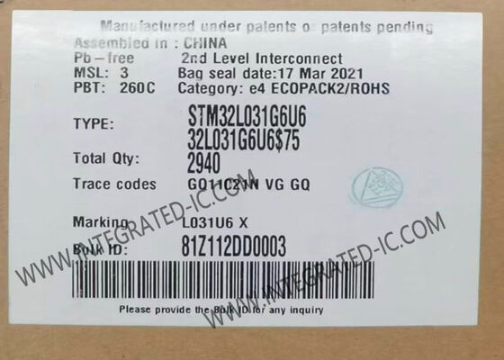 STM32L031G6U6 متحكم دقيق ARM Cortex-M0+ 32 بت فائق استهلاك الطاقة