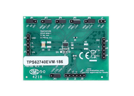 وحدة تقييم الحلول المدمجة TPS62740EVM-186 لمحول خفض الجهد TPS62740