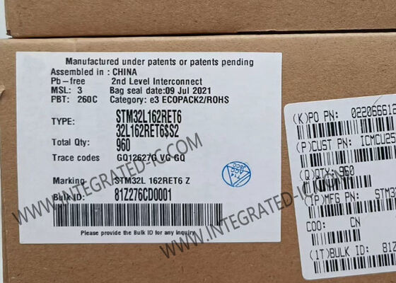 وحدة تحكم دقيقة STM32L162RET6 مع معالج ARM Cortex-M3 بتردد 32 ميجاهرتز، وذاكرة فلاش 512 كيلوبايت، و51 دبوس إدخال/إخراج