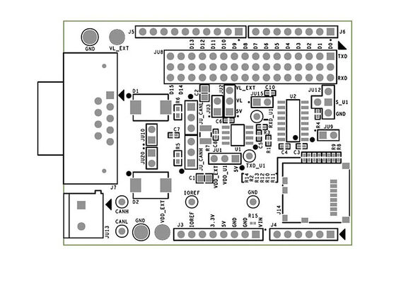 MAX13053AESHLD الحلول المدمجة CANbus واجهة Arduino منصة تقييم لوحة التوسع
